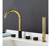 Miscelatore bacino da bagno tocco tocco da bagno a 5 fori set vasca da bagno cromato miscelatore con doccia 360 tocco girevole lavello per lavera per bagno doppia leva-b LWX