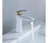Miscelatore Bianco Elegantemalistport Rubinetto gorgogliatore Rubinetto per Acqua Calda e Fredda in Ottone Superficie Rivestita sotto Vuoto Maniglia Singola Rubinetto a Foro Singolo Hotel