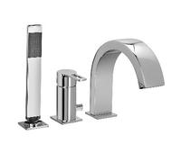 MISCELATORE BORDO VASCA CON DEVIATORE E BOCCA EROGAZIONE LINEA RINGO Cromo