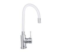 MISCELATORE CANNA ALTA FLESSIBILE RUBINETTO MONOCOMANDO CUCINA BIANCO 1987-2