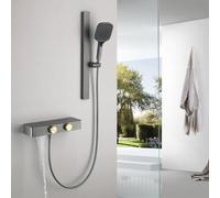 Miscelatore Cascata Doccia da Muro Moderno Rubinetto Vasca da Bagno con Doccetta e Doccia Regolabile,Grigio Canna di Fucile