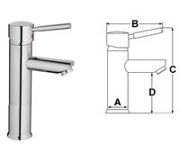 Miscelatore ceramico Diana per lavelli bagno colonna alta