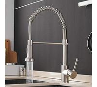 Miscelatore Cucina Ottone Estraibile Calda e Fredda Universale Molla 2 Tipologie Rotazione 360° Miscelatore Lavello Cucina Spazzolato