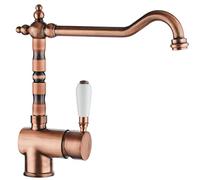 Miscelatore cucina Plados monocomando MIXOLD"Old Fashion" con canna girevole e leva laterale - Rame antico