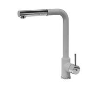 Miscelatore cucina Plados monocomando VEMIXEXTL con canna a 90° e doccia estraibile - Alluminio