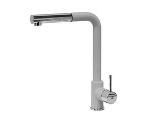 Miscelatore cucina Plados monocomando VEMIXEXTL con canna a 90° e doccia estraibile - Alluminio