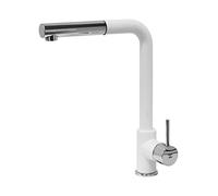 Miscelatore cucina Plados monocomando VEMIXEXTL con canna a 90° e doccia estraibile - Bianco Latte