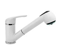 Miscelatore cucina Plados QUARMIXEXT monocomando con doccietta estraibile a doppio getto colore - Bianco Latte