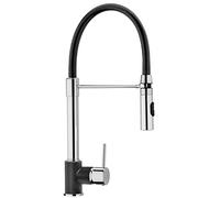 Miscelatore cucina Plados SHOWERMID monocomando doccetta sganciabile a doppio getto attacco doccia automatico - Nero Matt