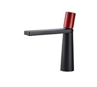 Miscelatore da bagno Rubinetto for lavabo da piano, Rubinetto monoforo con supporto singolo, Rubinetti for lavabo nero dal design nuovo for bagno Alto per lavelli per roulotte e case(SLT184-BR)