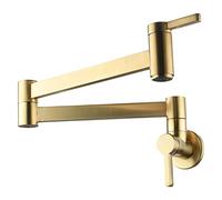 Miscelatore da Cucina a Parete, Rubinetto per riempire pentole con Bracci a Doppio snodo, Miscelatore per lavello Acqua Fredda, Flessibile ed Estensibile, Design a 2 Maniglie.