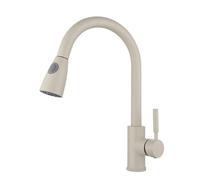 Miscelatore da cucina con uscita acqua a 2 modalità e rotazione a 360°, 1 foro, nero, for lavello(Oatmeal Color)