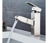 Miscelatore da cucina estensibile monoblocco monocomando rubinetto per bagno e cucina estraibile bianco e finitura cromata design ad arco alto facile installazione stile moderno