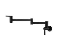 Miscelatore da cucina monoforo doppio supporto rubinetto lavabo in ottone rubinetto singolo acqua fredda beccuccio girevole a 360 gradi montaggio a parete Funzionamento flessibile(Matte Black)