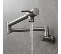 Miscelatore da Cucina Pieghevole Rubinetto Acqua Fredda Girevole a 360° Rubinetto a Muro Lavatoio Rubinetti Cucina Rubinetto per Riempire Bacinelle Rubinetteria Cucina Spazzolato