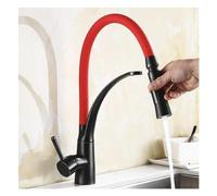 Miscelatore da cucina Rubinetto for lavello Rubinetto Torneira in ottone Rubinetti da cucina Miscelatore da bagno con montaggio su piano caldo freddo XT-145(Red with Black)