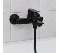 Miscelatore da muro per vasca a parete rubinetto monoleva moderno da bagno nero