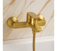 Miscelatore da muro per vasca a parete rubinetto monoleva moderno oro opaco