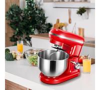 Miscelatore Di Supporto Elettrico Da 1000w, Miscelatore A Testa Inclinabile Con Ciotola In Acciaio Inossidabile 5l, Comprende K-battitore, Gancio Di Pasta E Frusta Per La Cottura E La Cottura red