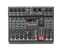 Miscelatore DJ, Mixer DJ Audio A 6 Canali Individuale 48V 2 Uscite AUX Console Di Missaggio EQ A 7 Bande 99 Effetti USB Riproduzione Tavolo