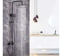 Miscelatore doccia Bagno Nero Antico Europa Rame Doccia Bag Parete Vasca Doccia Soffione Doccia Doccia Rubinetti Set 8 Pollici Top Square Spray Cascata Aqiong