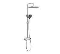 Miscelatore Doccia con Soffione e Doccetta Funzione 3+1,Cromato | Kit Doccia con Soffione Girevole a 360°, Doccetta, Pistola e Bocca. Distanza Dei Fori Regolabile: 13,5-16,5cm