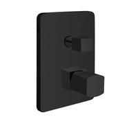 Miscelatore Doccia Incasso Con Deviatore A 2 Vie E Manopola Senza Leva In Ottone Nero Opaco Della Linea Lotus, Completo Di Corpo A Parete