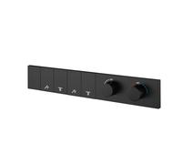 Miscelatore Doccia Termostatico a 4 Vie Ottone Termostatico Doccia Incasso con Manopola Rotonda Miscelatore Doccia, Tutte le Funzioni Possono Essere Usate Simultaneamente(Black)