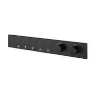 Miscelatore Doccia Termostatico a 5 Vie Ottone Termostatico Doccia Incasso con Manopola Rotonda Miscelatore Doccia, Tutte le Funzioni Possono Essere Usate Simultaneamente(Black)