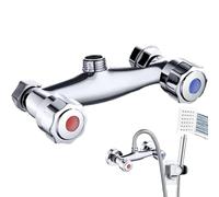 Miscelatore doccia vasca, rubinetto acqua calda e fredda | Miscelatore Doccia Rubinetto Bagno Doppio Comando | Valvola miscelatrice con bobina in rame a doppio controllo per casa, hotel, appartamento