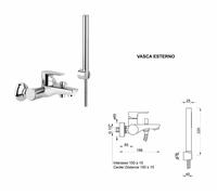 MISCELATORE ECOSTYLE ERCOS PONSI CROMO LAVABO BIDET VASCA DOCCIA INCASSO-ESTERNO