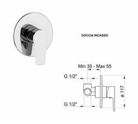 MISCELATORE ECOSTYLE ERCOS PONSI CROMO LAVABO BIDET VASCA DOCCIA INCASSO-ESTERNO