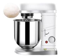 Miscelatore elettrico 3 in 1, mixer con supporto per ciotola in acciaio inossidabile, impastatrice a 3 velocità e frusta per torte, premium per scuole, panetterie, ristoranti e pizzerie, bianco, 5 l