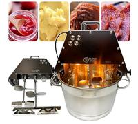 Miscelatore Elettrico Commerciale per Alimenti, Mixer Automatico in Acciaio Inox, con Doppia Paletta di Agitazione/Ventola Ausiliaria/Luce, Mixer per Alimenti per Salsa di Marmellata
