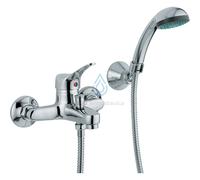 MISCELATORE ESTERNO VASCA CROMO SERIE BASIC COMPLETO DI FISSAGGI TUBO E CORNETTA