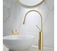 Miscelatore for acqua calda fredda for lavabo da bagno di alta gamma rubinetto for lavabo con doppia maniglia moderna(Brushed gold,Large)