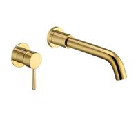 Miscelatore for bagno a parete, maniglia singola, canna di fucile, rubinetto for lavabo, acqua calda e fredda, vasca da, nero, bianco, rosa oro per lavabi da vasca(Color 15)
