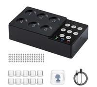 Miscelatore For Inchiostro For Tatuaggi, Agitatore Magnetico Elettrico For Vernice, Miscelatore Automatico A Vortice A 6 Fori, 2500 MAh, 8000-11000 Giri/min, 3 Modalità Di Velocità(Black)