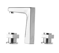 Miscelatore for lavabo a 3 fori cromato, tipo split, doppia maniglia, rubinetto caldo e freddo, rubinetti for lavabo in ottone, soft bubbler, accessori completi, facile installazione