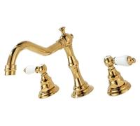 Miscelatore for lavabo a 3 fori, rubinetto for lavabo da bagno in ottone a doppia maniglia, acqua calda e fredda for mobiletto del bagno