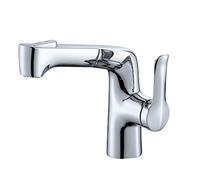 Miscelatore for lavabo con doccetta Estraibile Rubinetti for Bagno monoforo in Ottone for Acqua Calda e Fredda - Grigio(Gris)