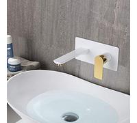 Miscelatore for lavabo da Bagno Rubinetto for lavabo Rubinetto for lavabo a Parete Rubinetto a Cascata Miscelatori Rubinetti in Ottone Bianco/Oro/Grigio(White And Gold)