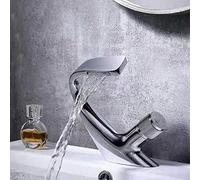 Miscelatore for lavabo Rubinetto for lavabo da bagno a cascata Rubinetto for lavabo in ottone caldo e freddo Rubinetto for bagno monoforo Facile da installare-C(C)