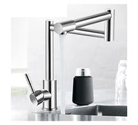 Miscelatore for rubinetto da cucina pieghevole senza piombo in acciaio inossidabile 304 Rubinetti for lavabo da cucina in nichel con maniglia singola girevole a 360 gradi