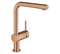 GROHE Minta Mitigeur monocommandé pour évier, saillie 223mm, bec en L, douchette Dual extractible, 30274DA0, 30274DA0, Colorazione: caldo tramonto