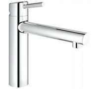 GROHE Concetto Mitigeur monocommandé pour évier, saillie 198mm, pour montage devant une fenêtre, hauteur moyenne, orientable, 31210001, 31210001