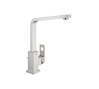 GROHE Eurocube Mitigeur monocommandé pour évier, saillie 202mm, bec fonte orientable, 31255DC0, 31255DC0, Colorazione: super acciaio