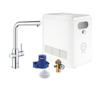 GROHE Blue Professional Mitigeur monocommandé pour évier Set, portée 223mm, bec en L, avec fonction filtre et refroidissement, extractible, 31326002, 31326002, Colorazione: cromo