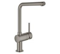 GROHE Minta Mitigeur monocommandé pour évier, saillie 210mm, bec en L, orientable, 31375AL0, 31375AL0, Colorazione: grafite dura spazzolata