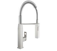 GROHE Eurocube Mitigeur monocommandé pour évier, saillie 234mm, orientable, avec douchette professionnelle, 31395DC0, 31395DC0, Colorazione: super acciaio